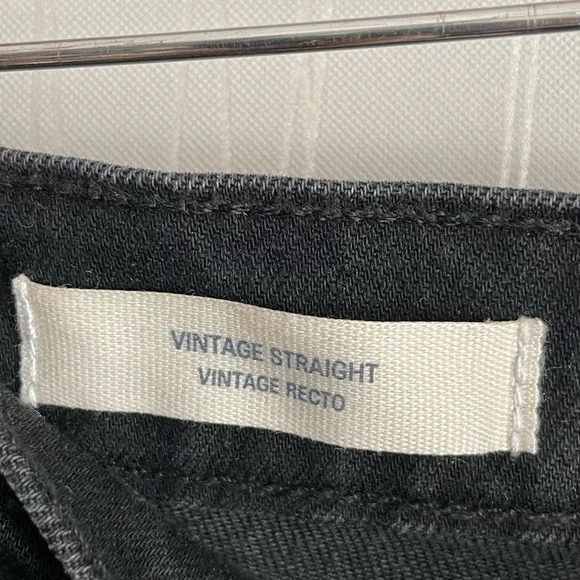 Women's High-Rise Vintage Straight Jeans - Universal Thread Black 2/26 - Picture 10 of 11
